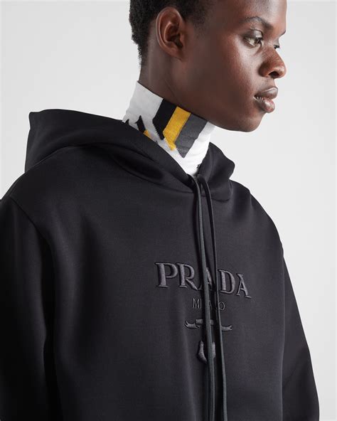 prada milano hoodie black|Prada shirt price.